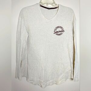 Collegiate (Size S/M) Confetti Sprinkle "FSU Seminoles" Ribbed Thermal Top